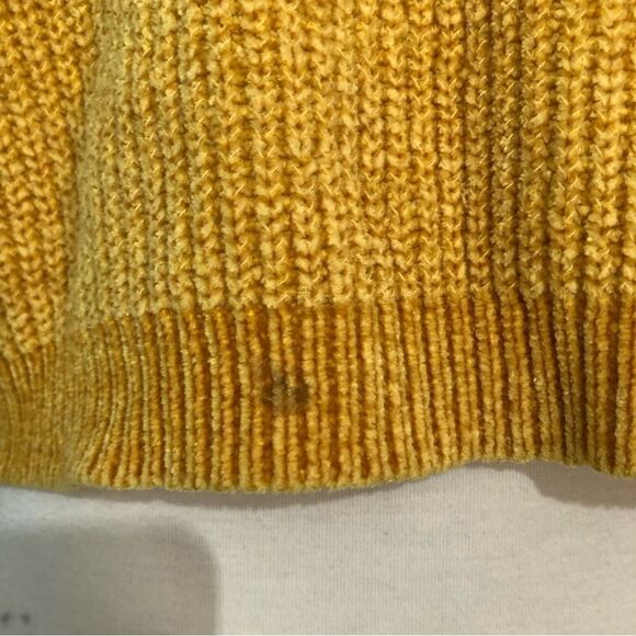 Sweet Rain Chenille Cropped Sweater Chunky Knit Mustard Size Large - Picture 9 of 9
